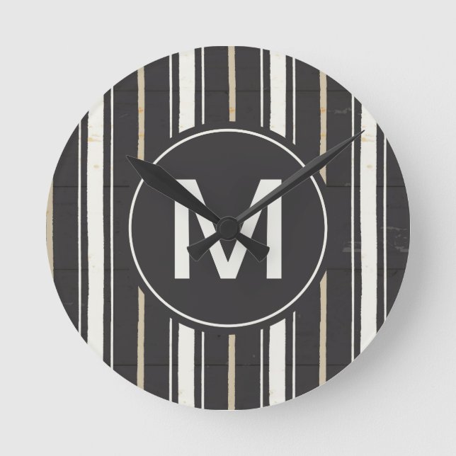 Monogram | Simple Signs Step Two Round Clock (Front)