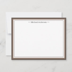 Monogram Simple Tan Border Classic Personalised No Card