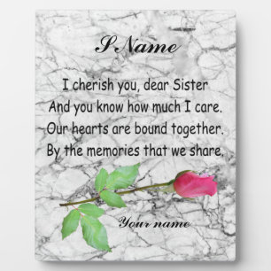 MONOGRAM SISTER QUOTE PLAQUE