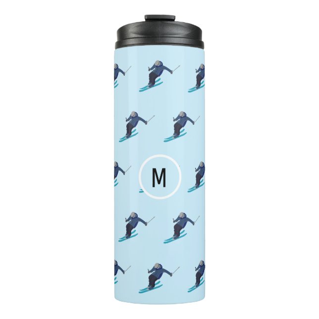 Monogram Skiing Thermal Tumbler (Front)
