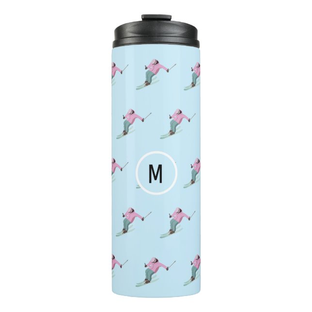 Monogram Skiing Thermal Tumbler (Front)