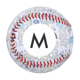 Monogram Skull Pattern Baseball