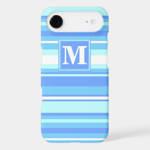Monogram sky blue stripes