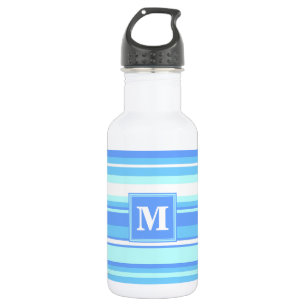 Monogram sky blue stripes 532 ml water bottle