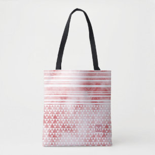 Monogram Smokey Red Striped Trig DP Black Tote Bag