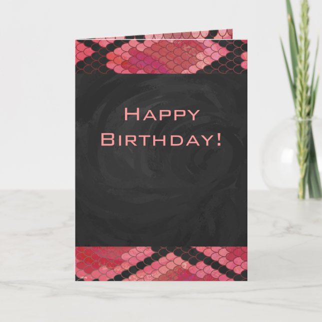 Monogram Snake Black and Red Print Card (Front)