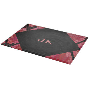 Monogram Snake Black and Red Print Cutting Board