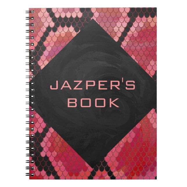 Monogram Snake Black and Red Print Notebook (Front)