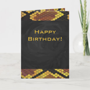 Monogram Snake Brown and Gold Print Card