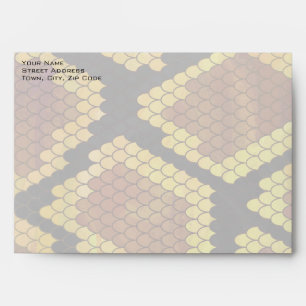 Monogram Snake Brown and Gold Print Envelopes