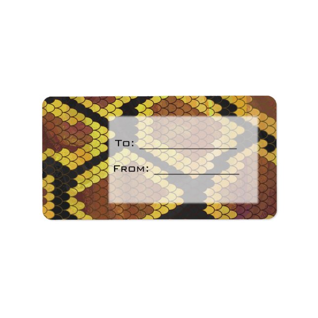 Monogram Snake Brown and Gold Print Label (Front)