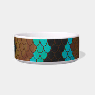 Monogram Snake Brown and Teal Print Bowl