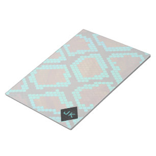 Monogram Snake Brown and Teal Print Notepad