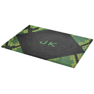 Monogram Snake Green and Black Cutting Board