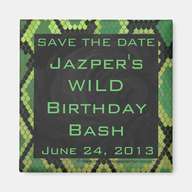 Monogram Snake Green and Black Magnet (Front)