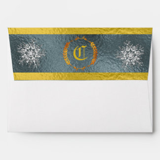 Monogram & Snowflake - Silver/Gold Envelope