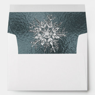 Monogram & Snowflake - Silver/Silver Envelope