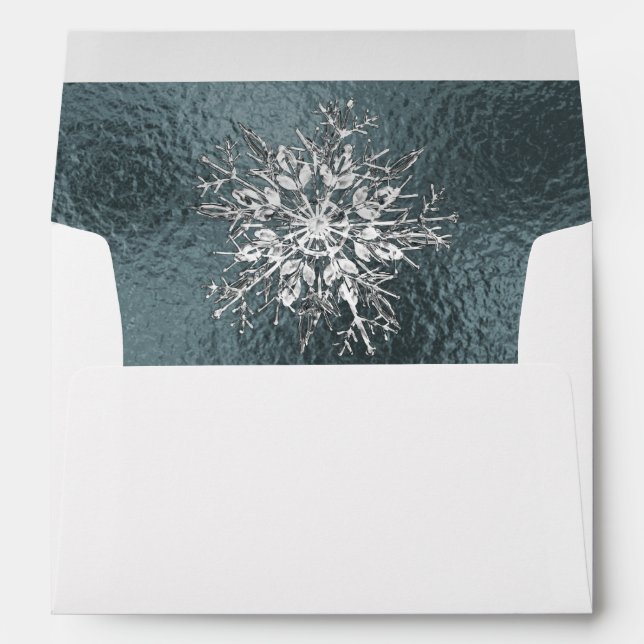 Monogram & Snowflake - Silver/Silver Envelope (Back (Bottom))