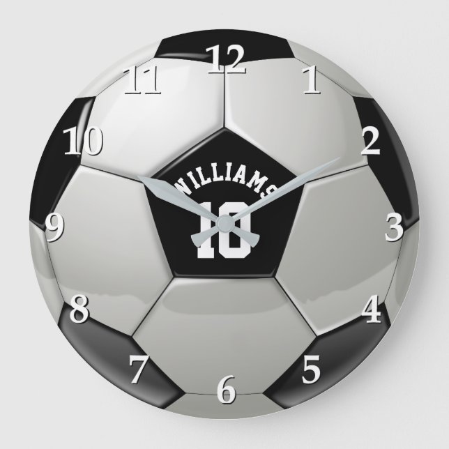 Monogram Soccer Ball Association Football Sports Large Clock (Front)