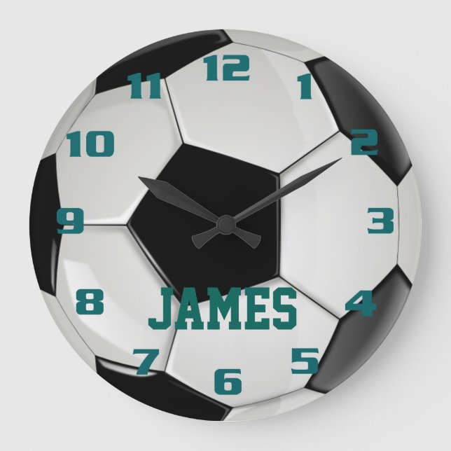Monogram Soccer Ball Large Clock (Front)