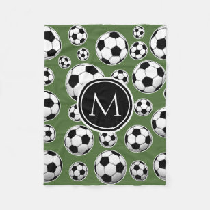 Monogram Soccer - Tree Top Fleece Blanket