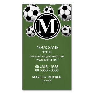 Monogram Soccer - Tree Top Magnetic Business Card