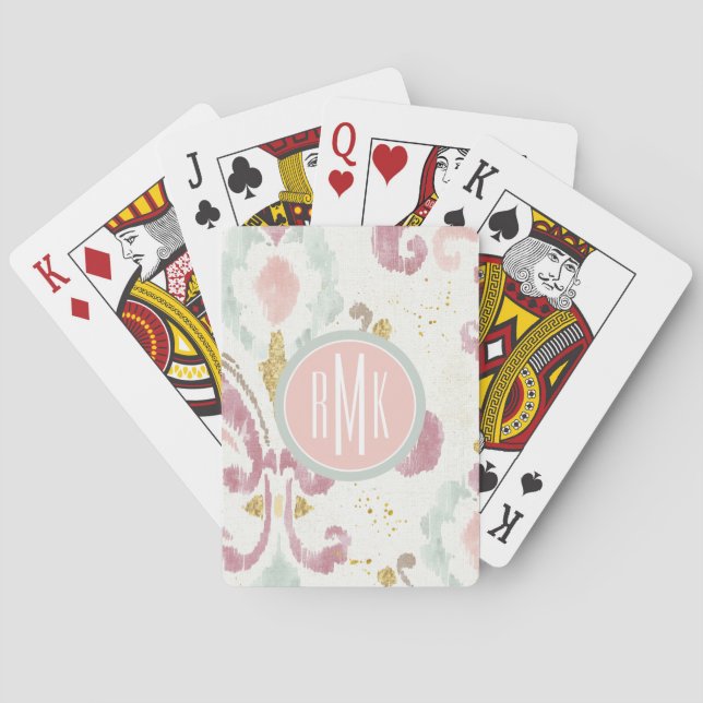 Monogram | Soft Deco Pattern Playing Cards (Back)