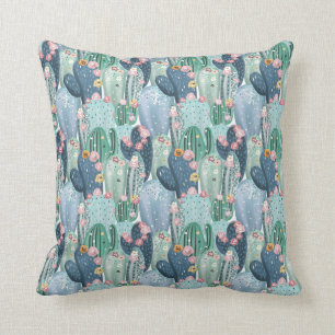 Monogram   Soft Patel Cactus Pattern Cushion