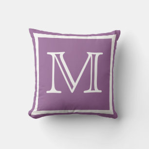MONOGRAM Soft powder Purple Bright  plain pillow
