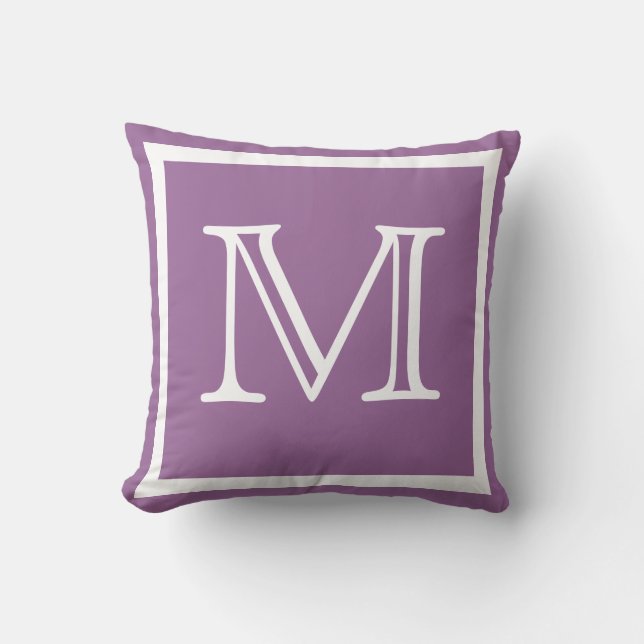 MONOGRAM Soft powder Purple Bright  plain pillow (Front)