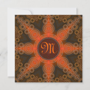 Monogram Solar Eclipse Tribal Wedding Invitation