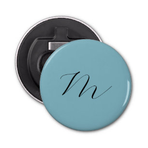 Monogram Solid Blue Pastel Minimalist Professional Bottle Opener