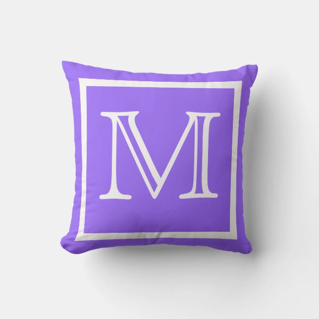 MONOGRAM Solid colour bright light Purple pillow (Front)