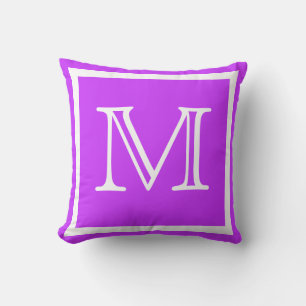 MONOGRAM Solid colour bright light Purple pillow