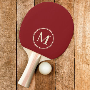 Monogram Solid Deep Cranberry Colour Ping Pong Paddle