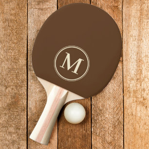 Monogram Solid Deep Forest Brown Colour Ping Pong Paddle