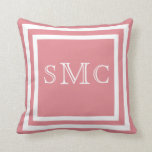 MONOGRAM Solid dusty rose pink white plain pillow<br><div class="desc">Design by Sandy Closs. monogram initials personalise Custom Template For Throw Pillow - Customised Pillows. Personalise with your own name, pattern, design, quote, monogram, or photograph. Use our cool templates, artwork, photos, graphics, and illustrations, then add names, text, quotes, and monograms to create your own throw pillow. Click the "Customise...</div>