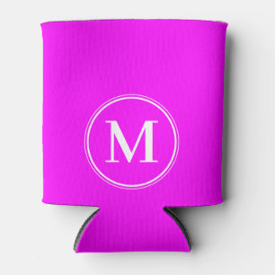 Monogram Solid Electric Retro Pink Colour Can Cooler