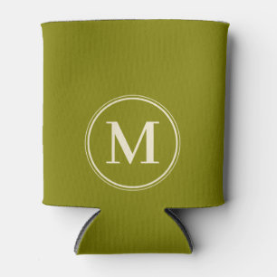 Monogram Solid Mid-Century Warm Olive Colour Can Cooler