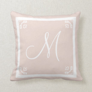 MONOGRAM solid pale pink personalised custom Cushion