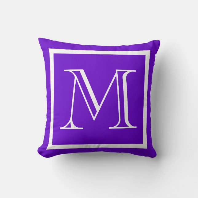 MONOGRAM Solid Purple Bright Grape plain pillow (Front)