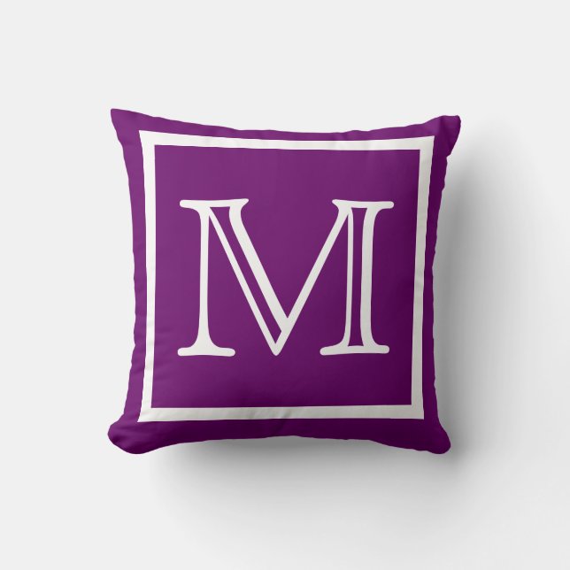 MONOGRAM Solid Purple  Grape plain pillow (Front)