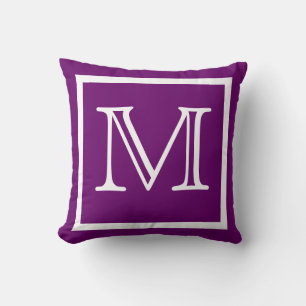 MONOGRAM Solid Purple Grape plain pillow