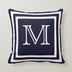 MONOGRAM Solid  Soft Dark Navy  Blue plain  Cushion