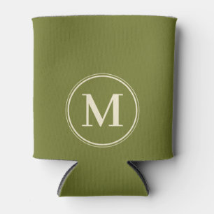 Monogram Solid Sweet Olive Color  Can Cooler