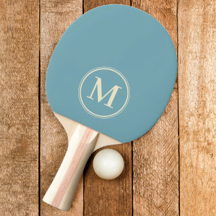 Monogram Solid Warm Aqua Afternoon Colour Ping Pong Paddle
