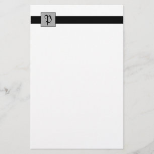 Monogram Square (Black) Stationery