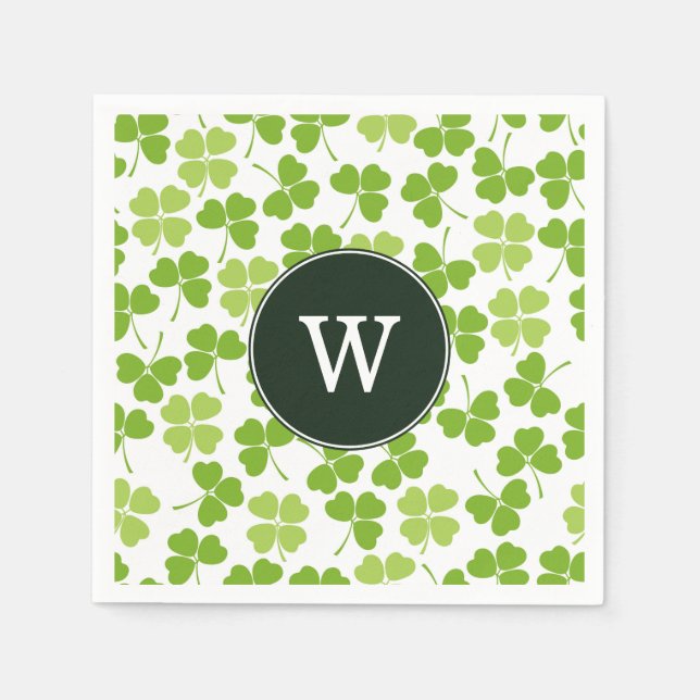 Monogram St. Patrick's Day Party Napkins (Front)