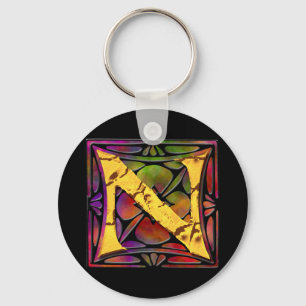 Monogram: Stainglass N Key Ring