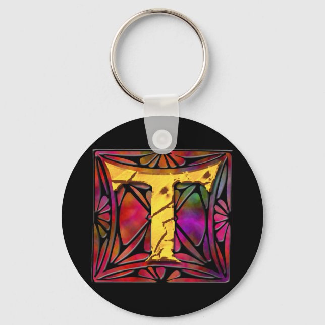 Monogram: Stainglass T Key Ring (Front)